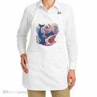 Funny Astronaut Riding Shark Apron thumb 2