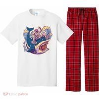 Funny Astronaut Riding Shark Pajama Set thumb 0