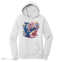 Funny Astronaut Riding Shark Women's Hoodie thumb 0