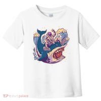 Funny Astronaut Riding Shark Toddler T-Shirt thumb 0