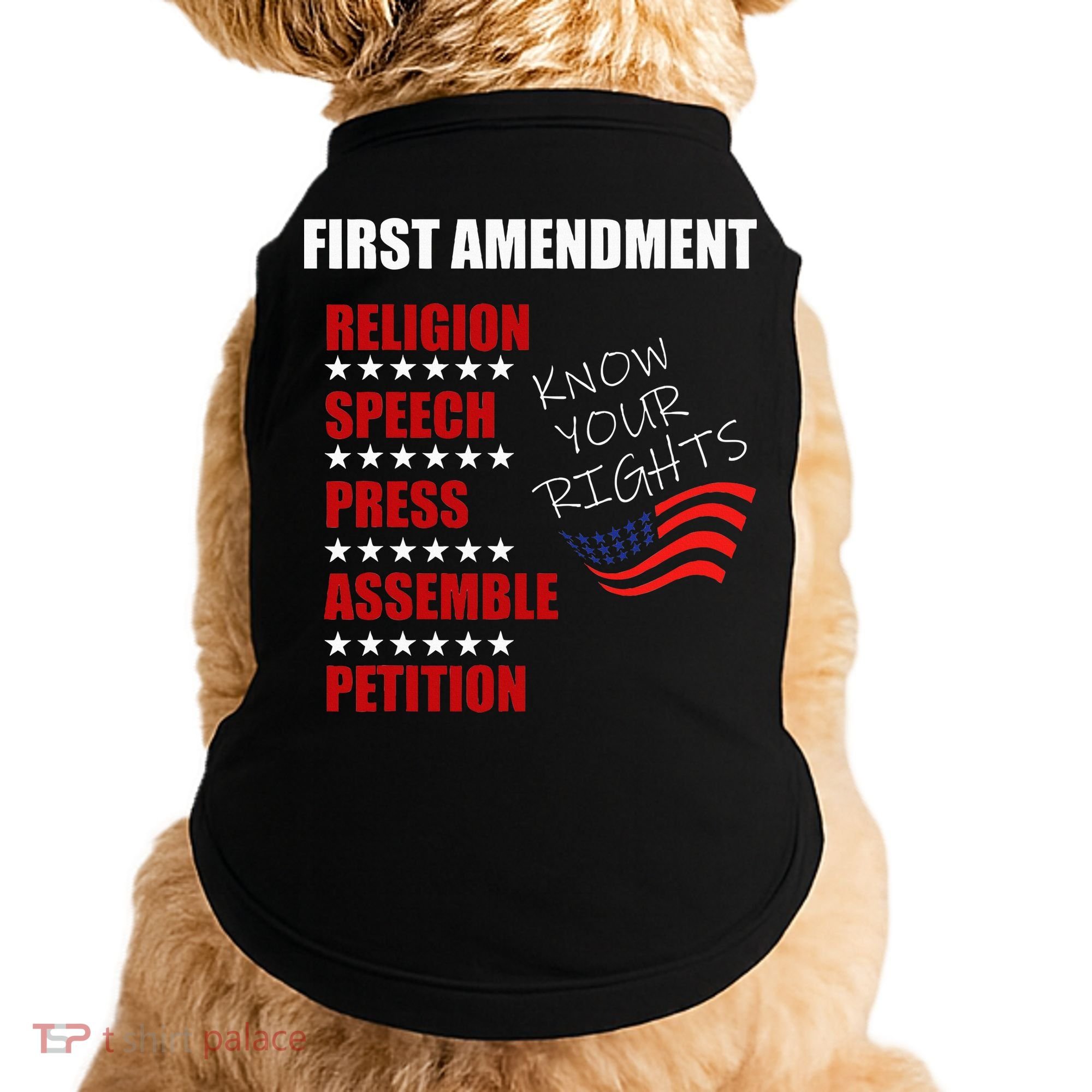 First Amendment Rights Audit United States Constitution Flag Doggie Tank