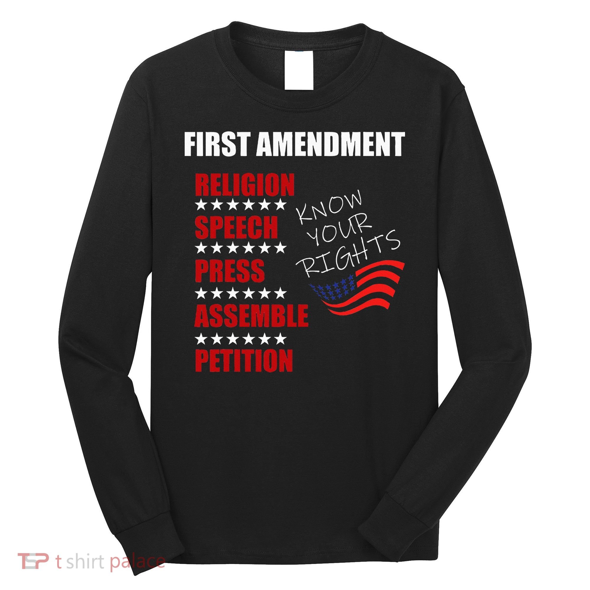 First Amendment Rights Audit United States Constitution Flag Long Sleeve Shirt