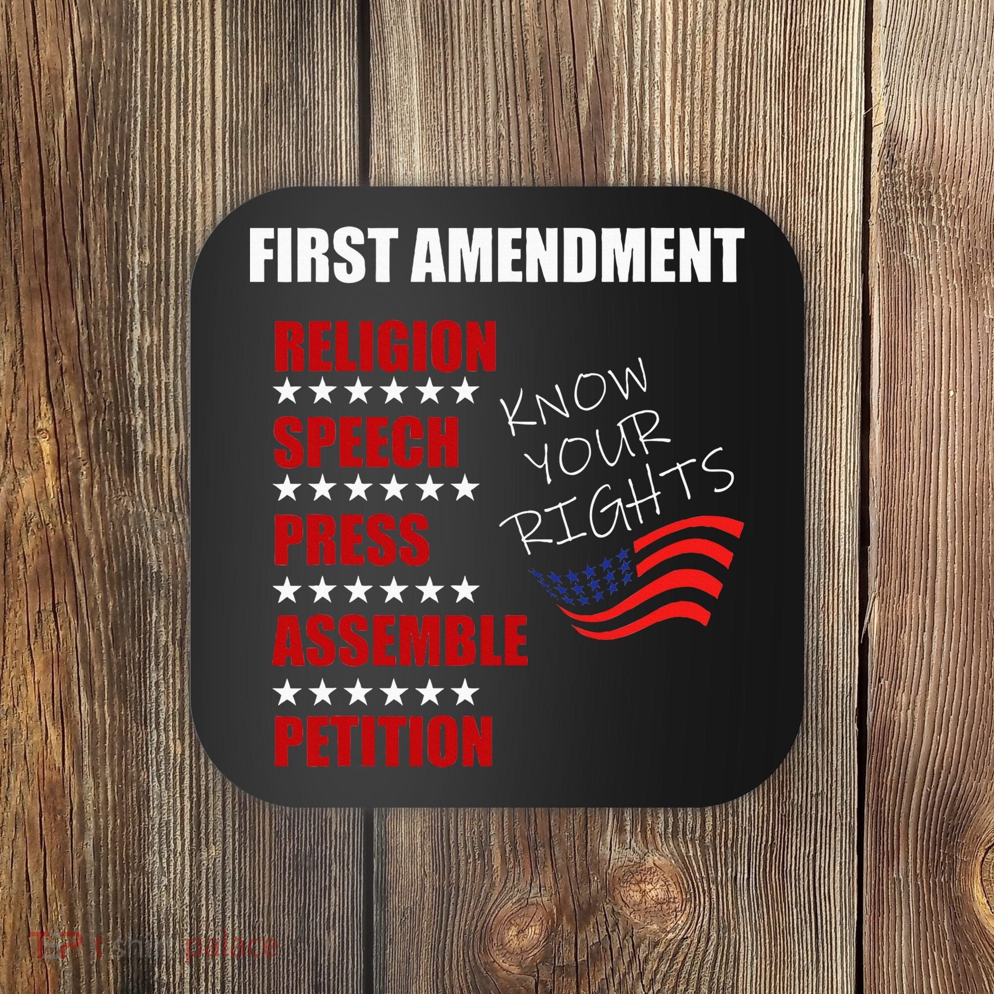 First Amendment Rights Audit United States Constitution Flag Coaster