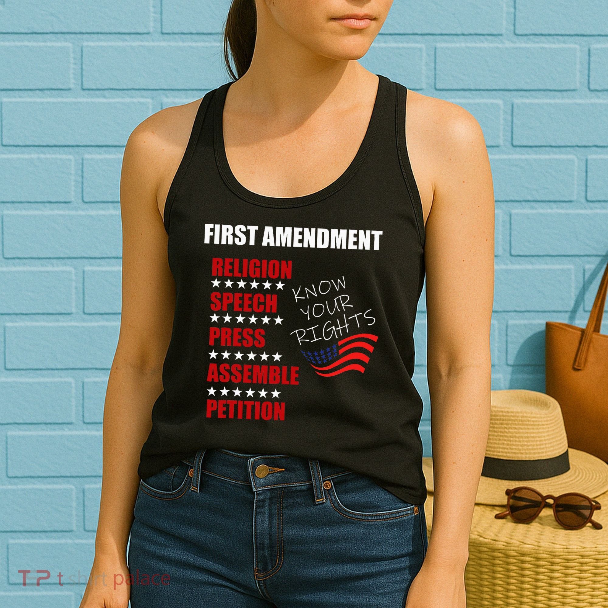 First Amendment Rights Audit United States Constitution Flag Women's Tank Top
