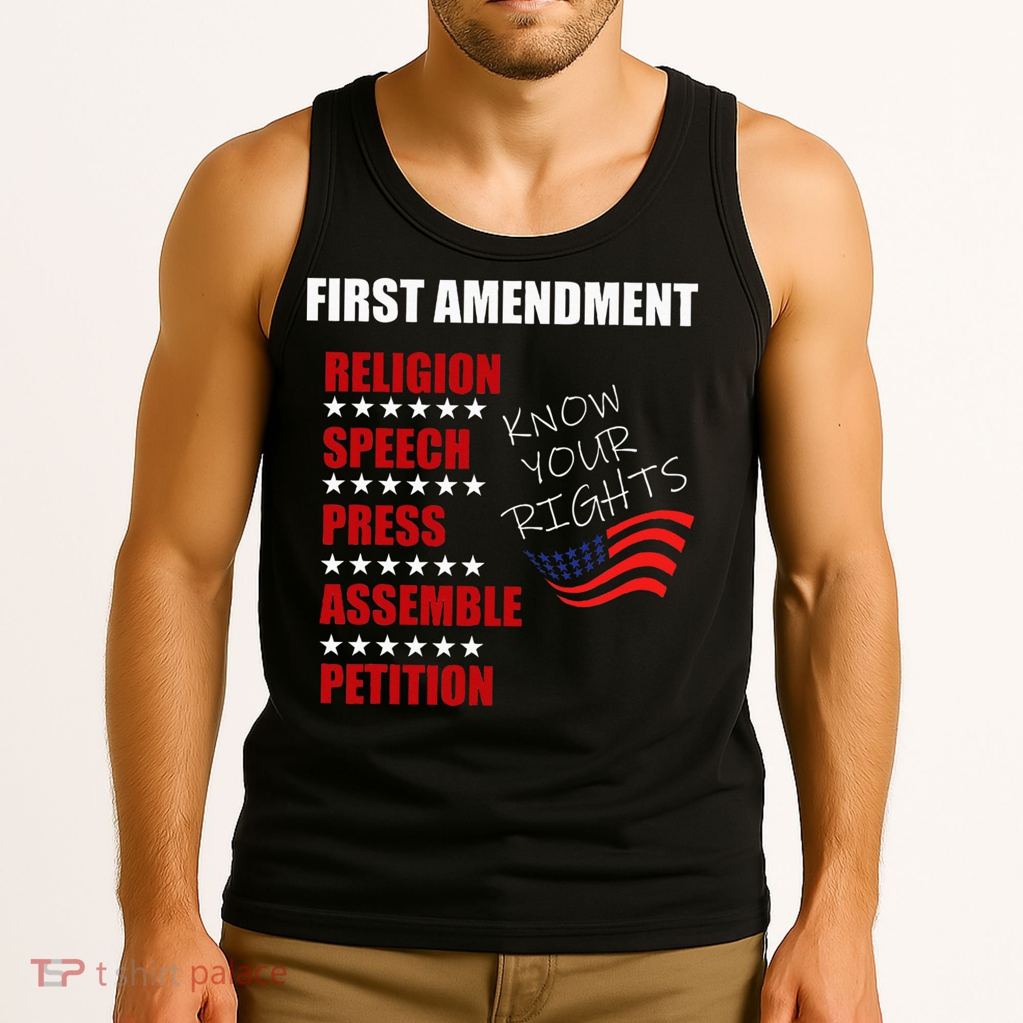 First Amendment Rights Audit United States Constitution Flag Tank Top