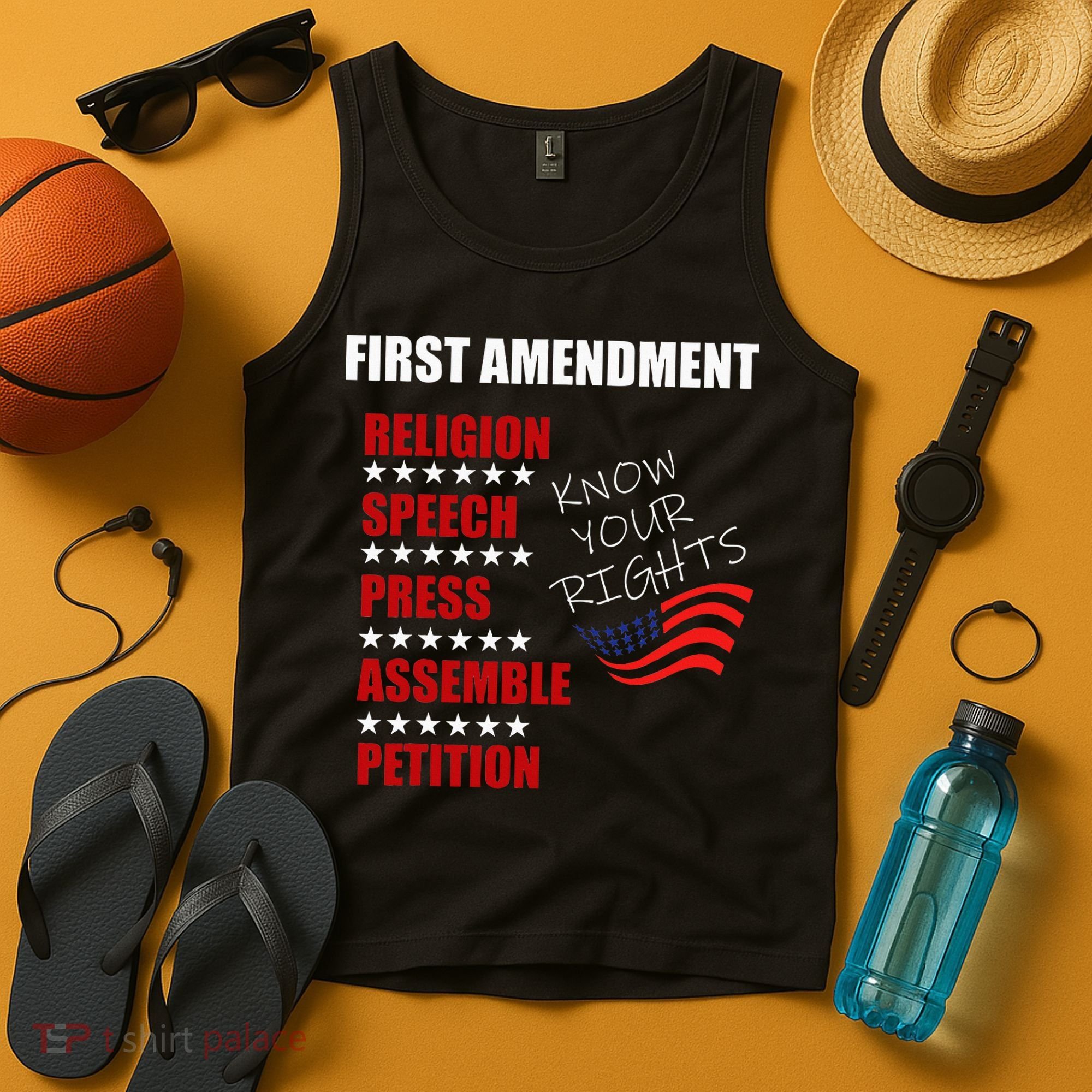 First Amendment Rights Audit United States Constitution Flag Tank Top