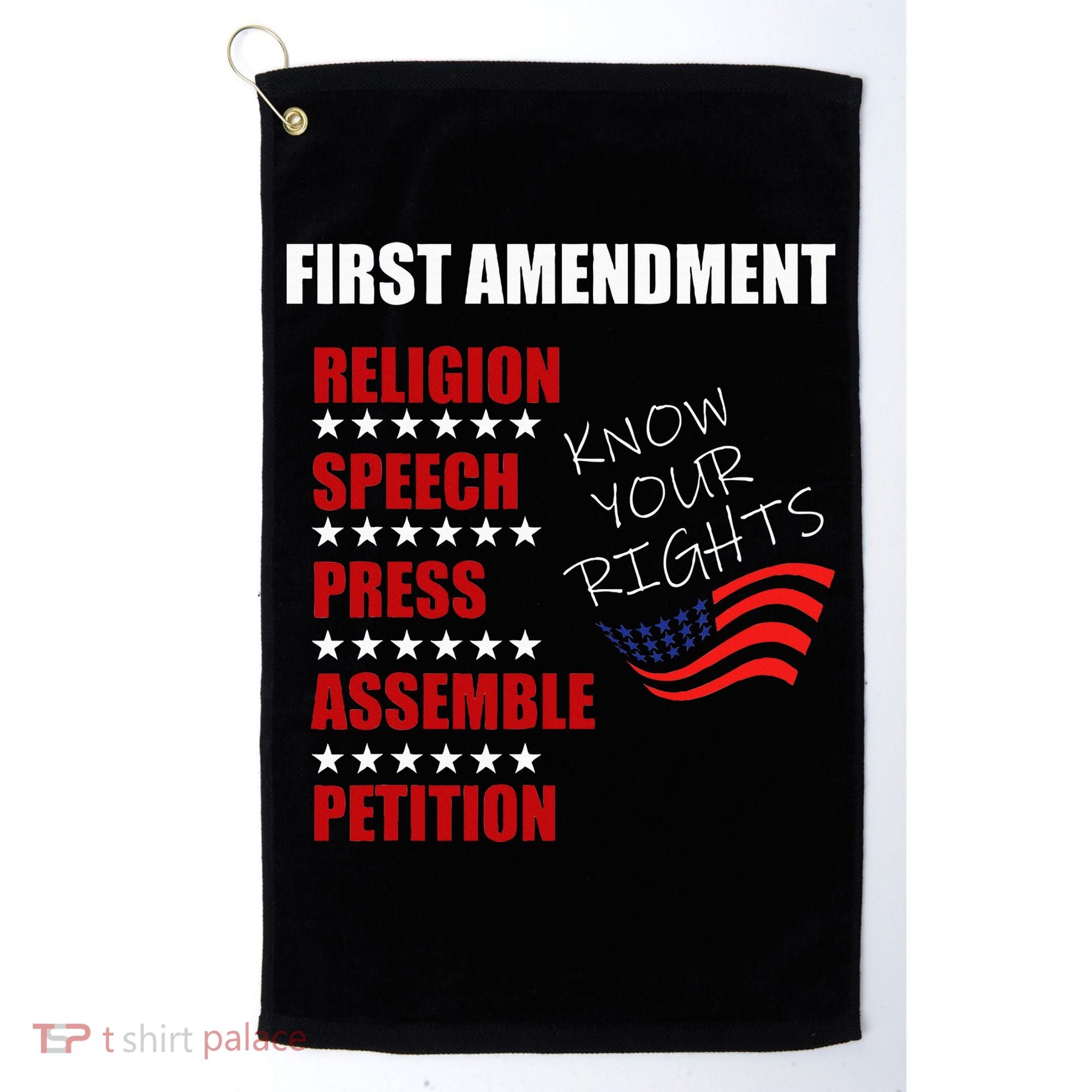 First Amendment Rights Audit United States Constitution Flag Golf Towel