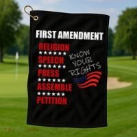 First Amendment Rights Audit United States Constitution Flag Golf Towel thumb 1