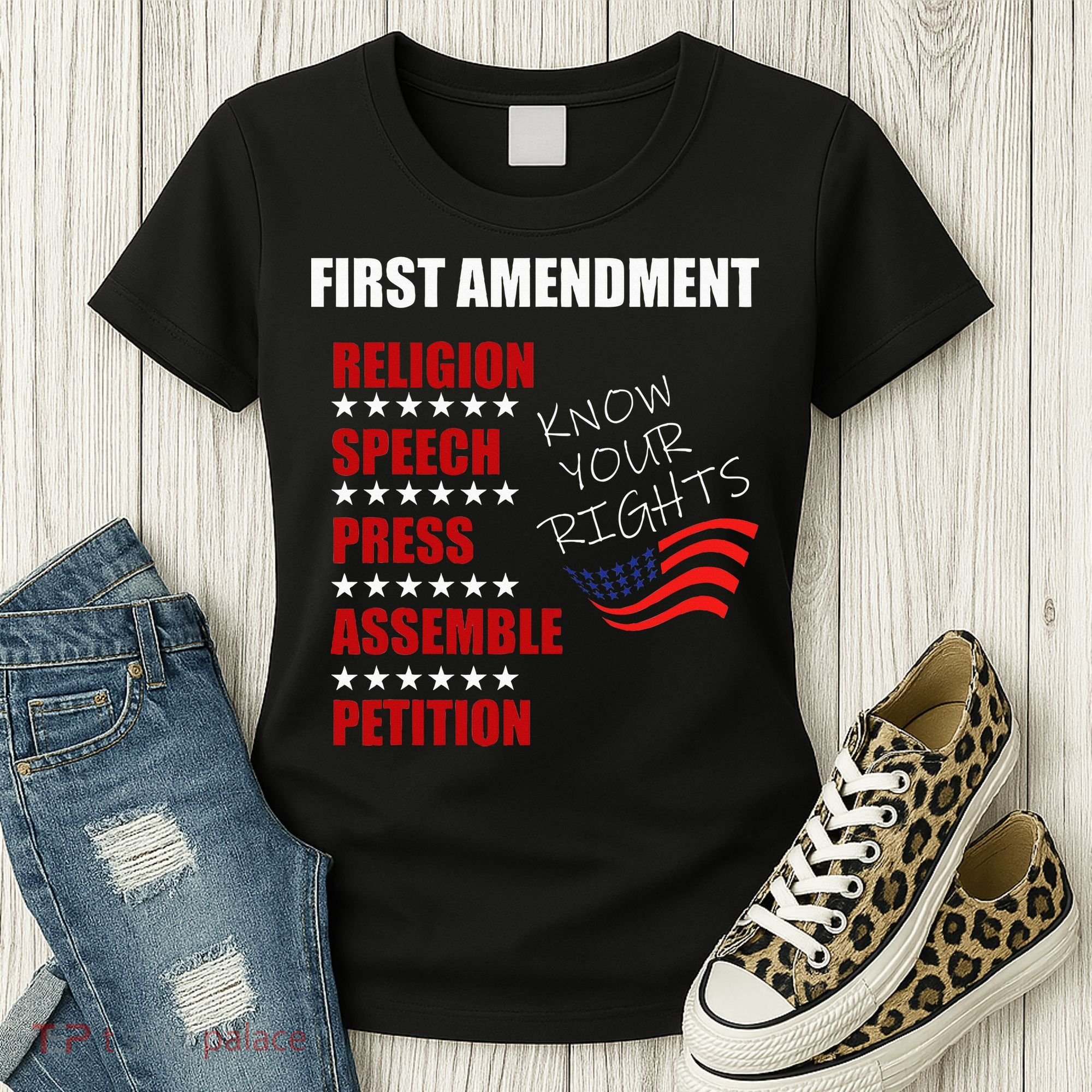 First Amendment Rights Audit United States Constitution Flag Women's T-Shirt