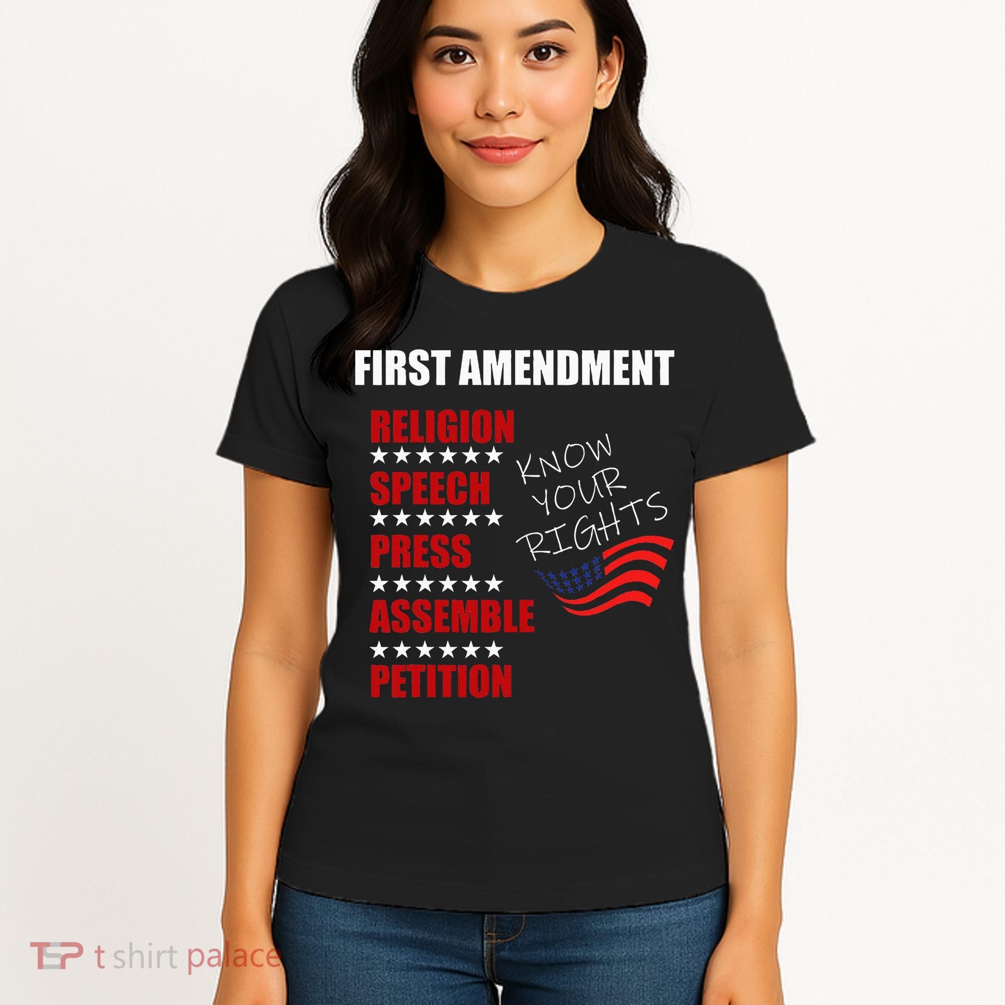 First Amendment Rights Audit United States Constitution Flag Women's T-Shirt