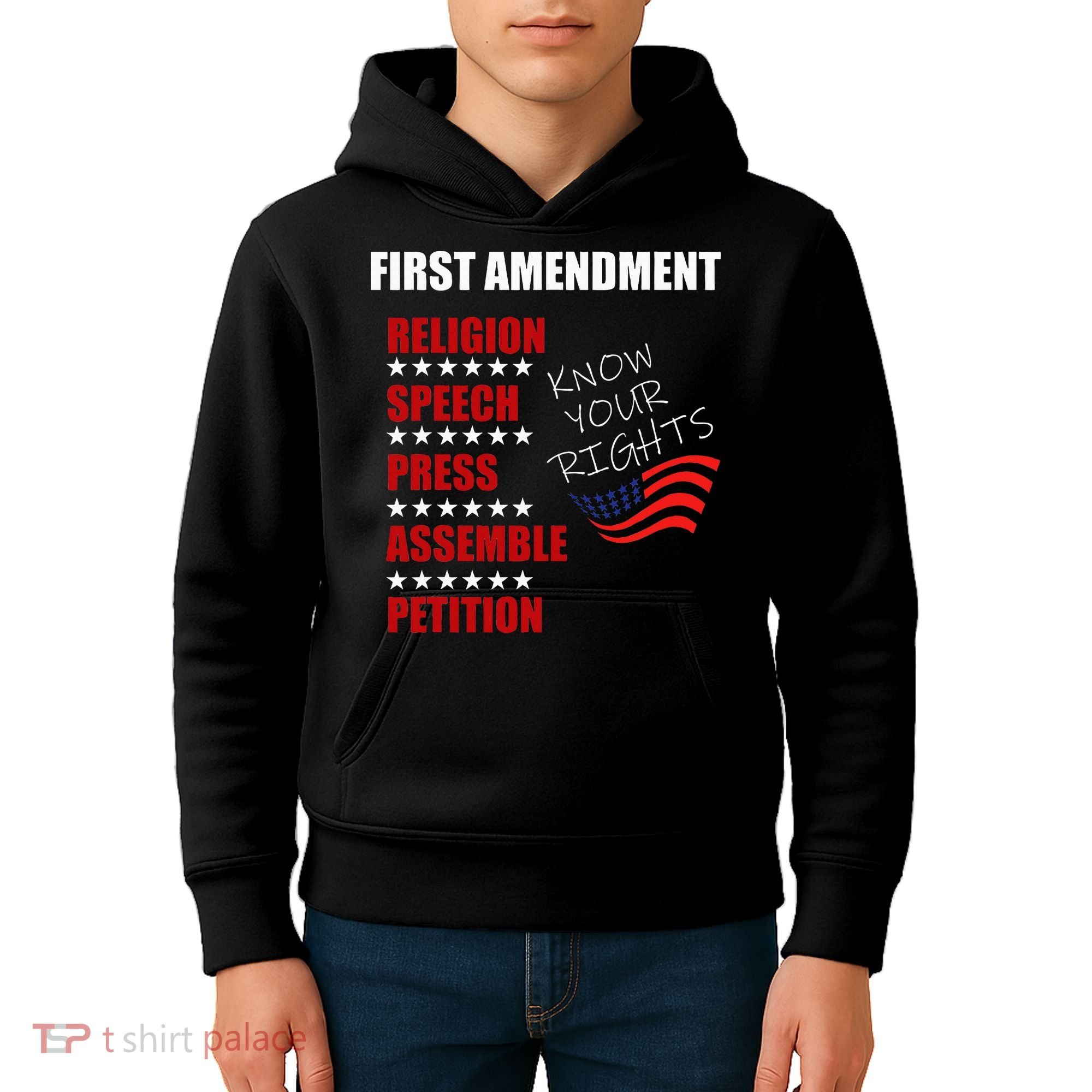 First Amendment Rights Audit United States Constitution Flag Kids Hoodie