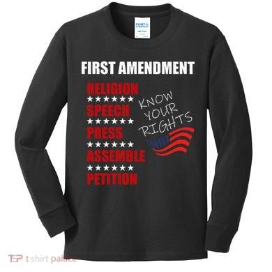 First Amendment Rights Audit United States Constitution Flag Kids Long Sleeve Shirt