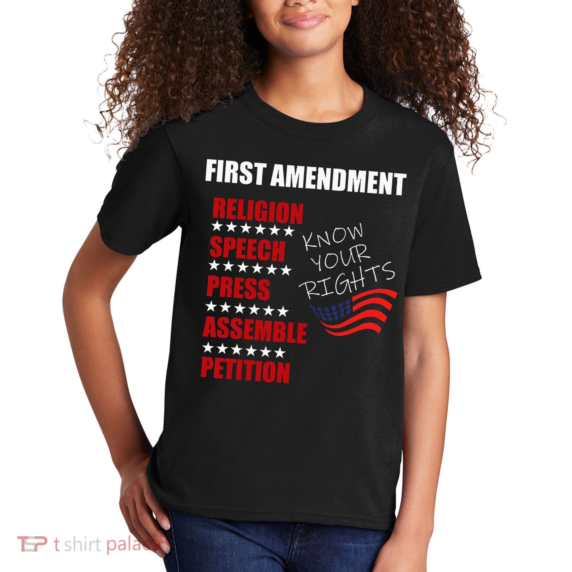 First Amendment Rights Audit United States Constitution Flag Kids T-Shirt