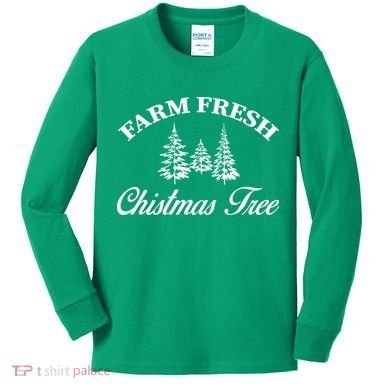 Farm Fresh Christmas Tree Kids Long Sleeve Shirt