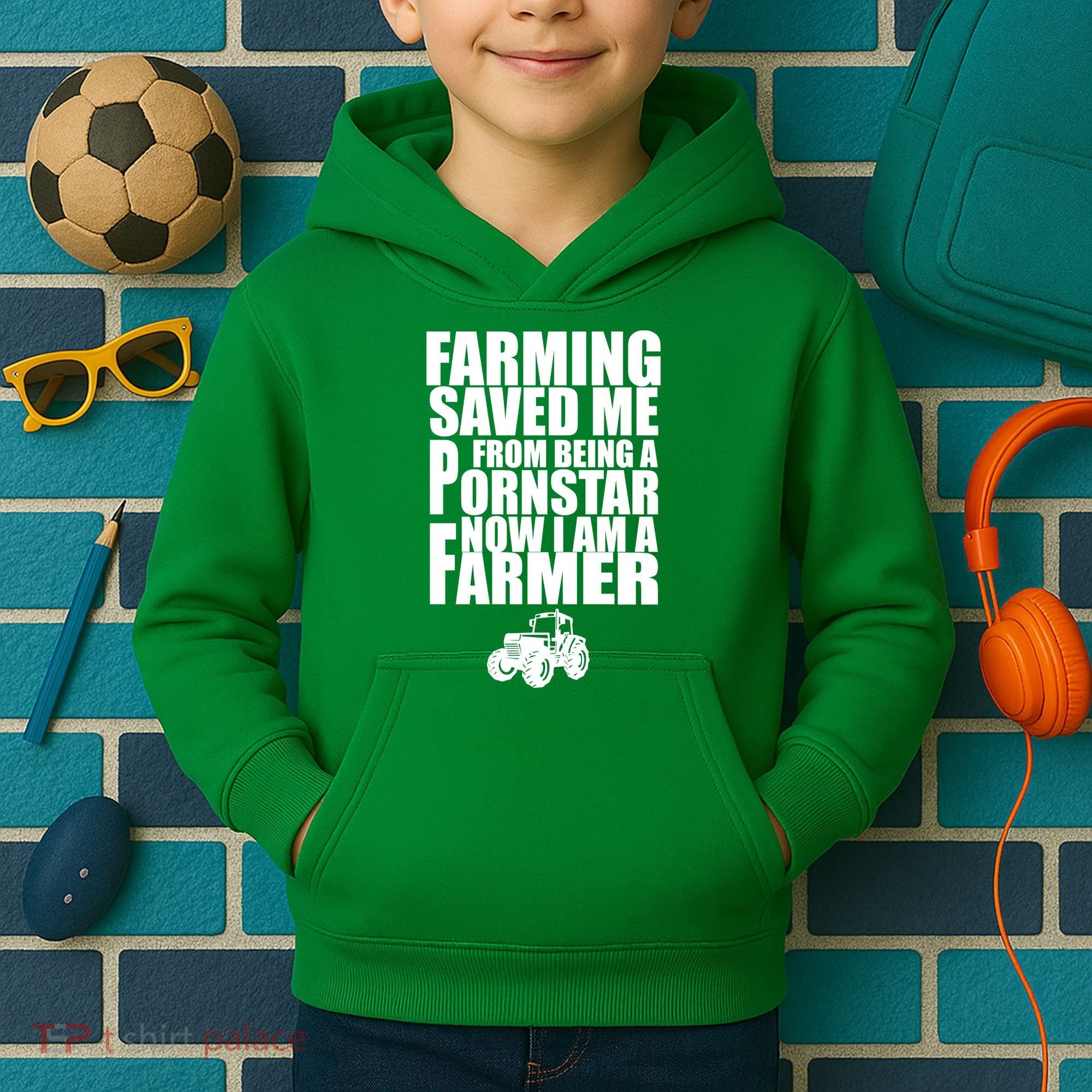 Farming Saved Me From being A Pornstar Kids Hoodie