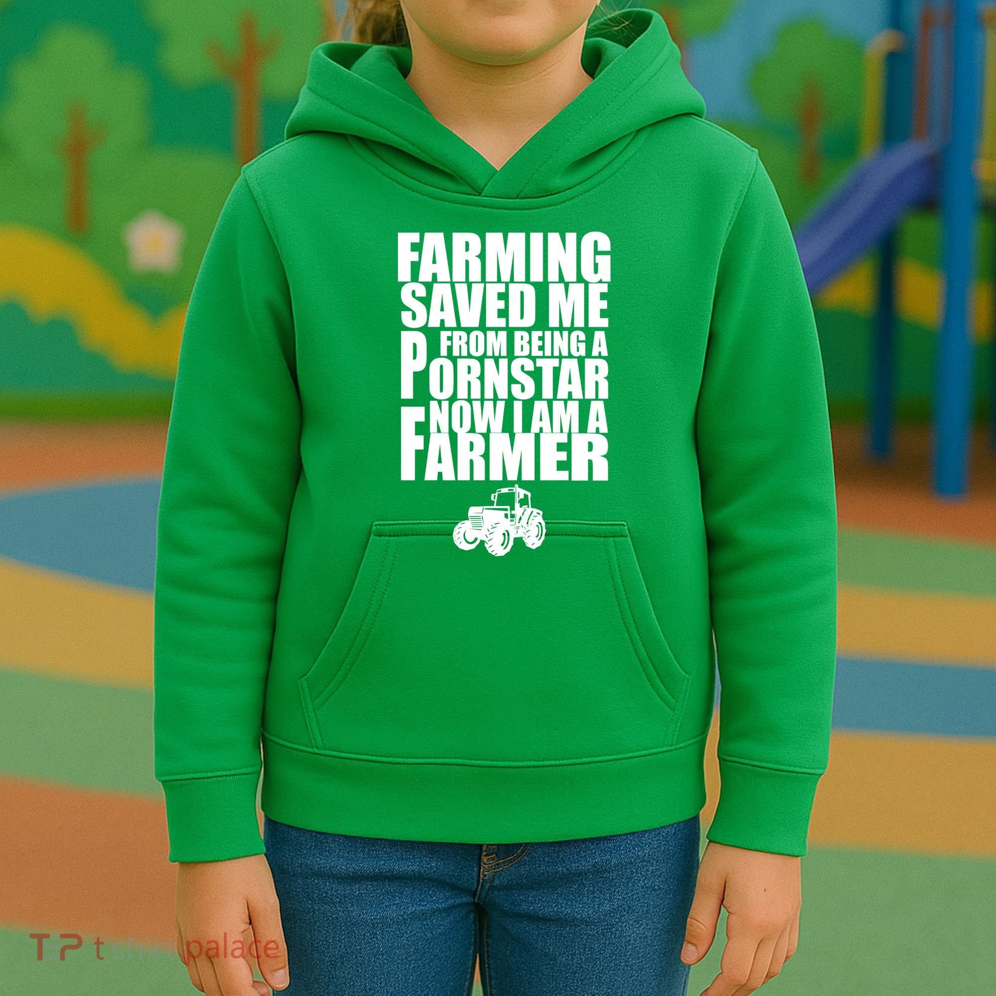 Farming Saved Me From being A Pornstar Kids Hoodie