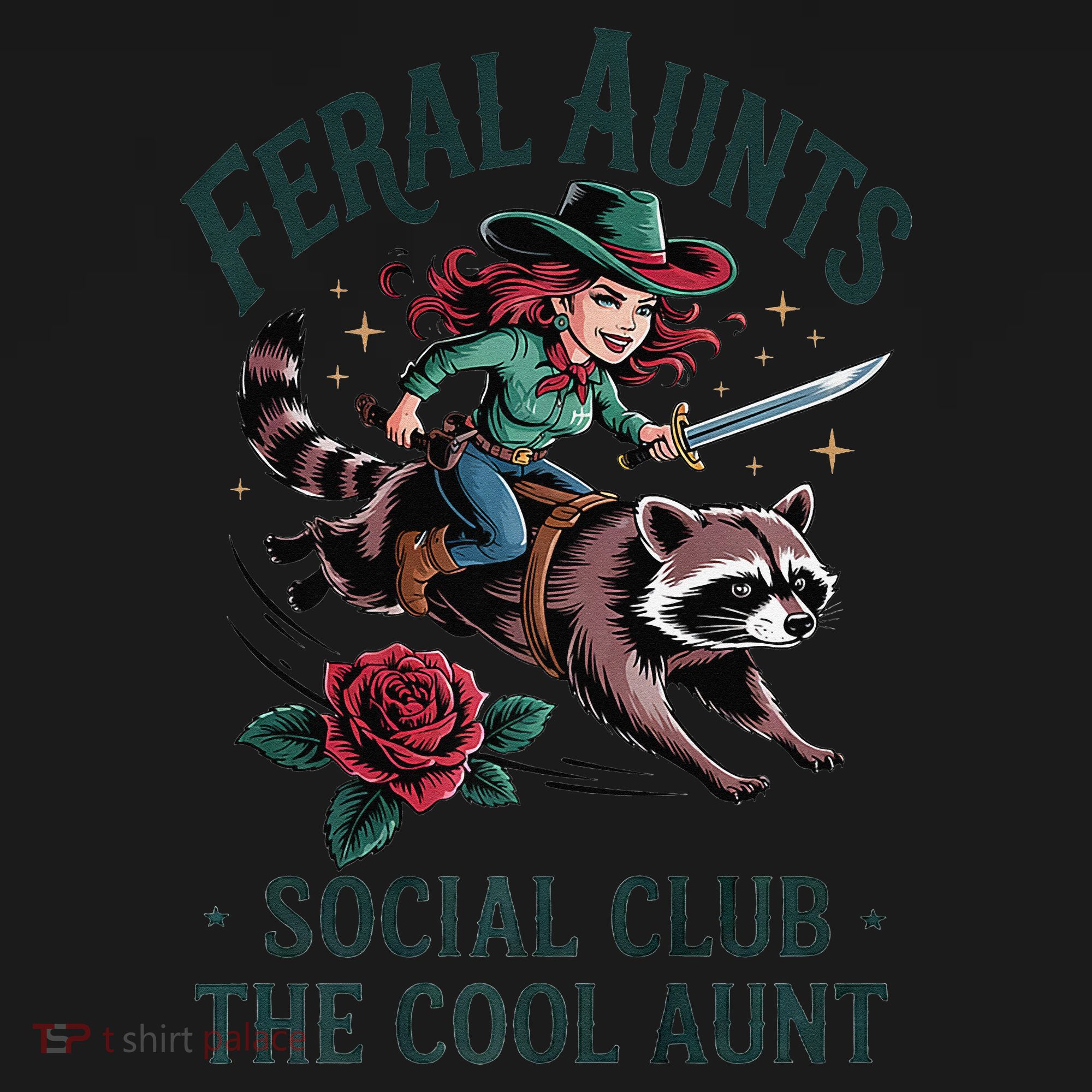 Feral Aunts Social Club The Cool Aunt Pregnancy Raccoon Gift Apron