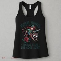 Feral Aunts Social Club The Cool Aunt Pregnancy Raccoon Gift Women's Tank Top thumb 3