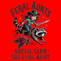 Feral Aunts Social Club The Cool Aunt Pregnancy Raccoon Gift Santa Hat thumb 1