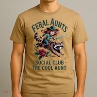 Feral Aunts Social Club The Cool Aunt Pregnancy Raccoon Gift T-Shirt thumb 3