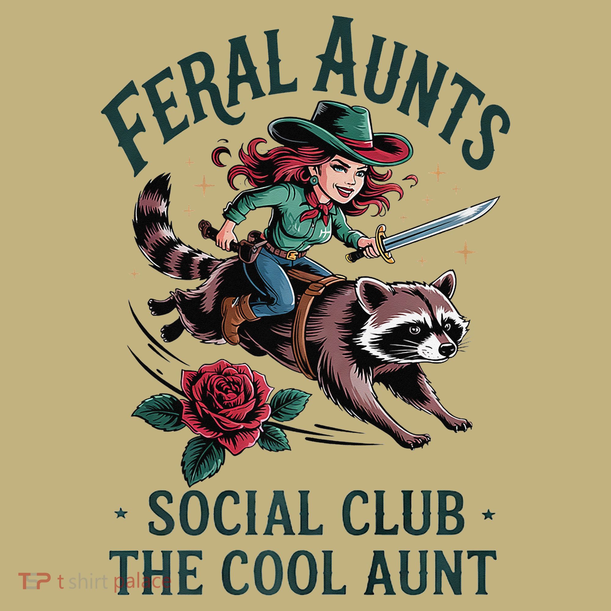 Feral Aunts Social Club The Cool Aunt Pregnancy Raccoon Gift Mousepad