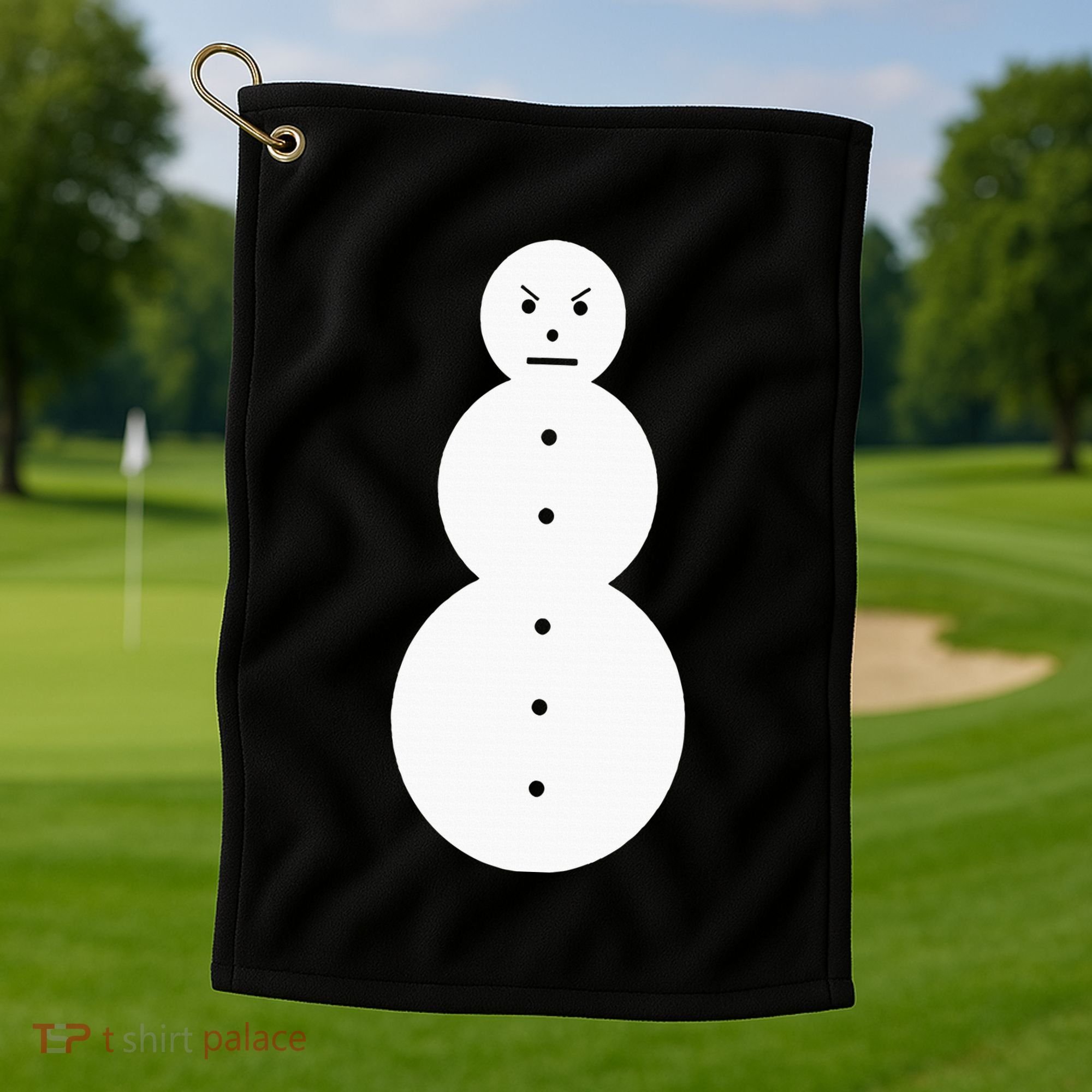 Funny Angry Snowman The Snowman Golf Towel