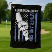 Father And Son Unbreakable Bond Father Day Gifts Golf Towel thumb 1
