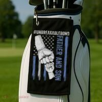 Father And Son Unbreakable Bond Father Day Gifts Golf Towel thumb 2