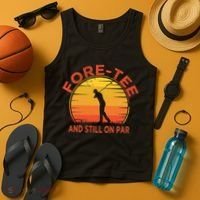 ForeTee And Still On Par Funny 40th Birthday Golfer Tank Top thumb 4