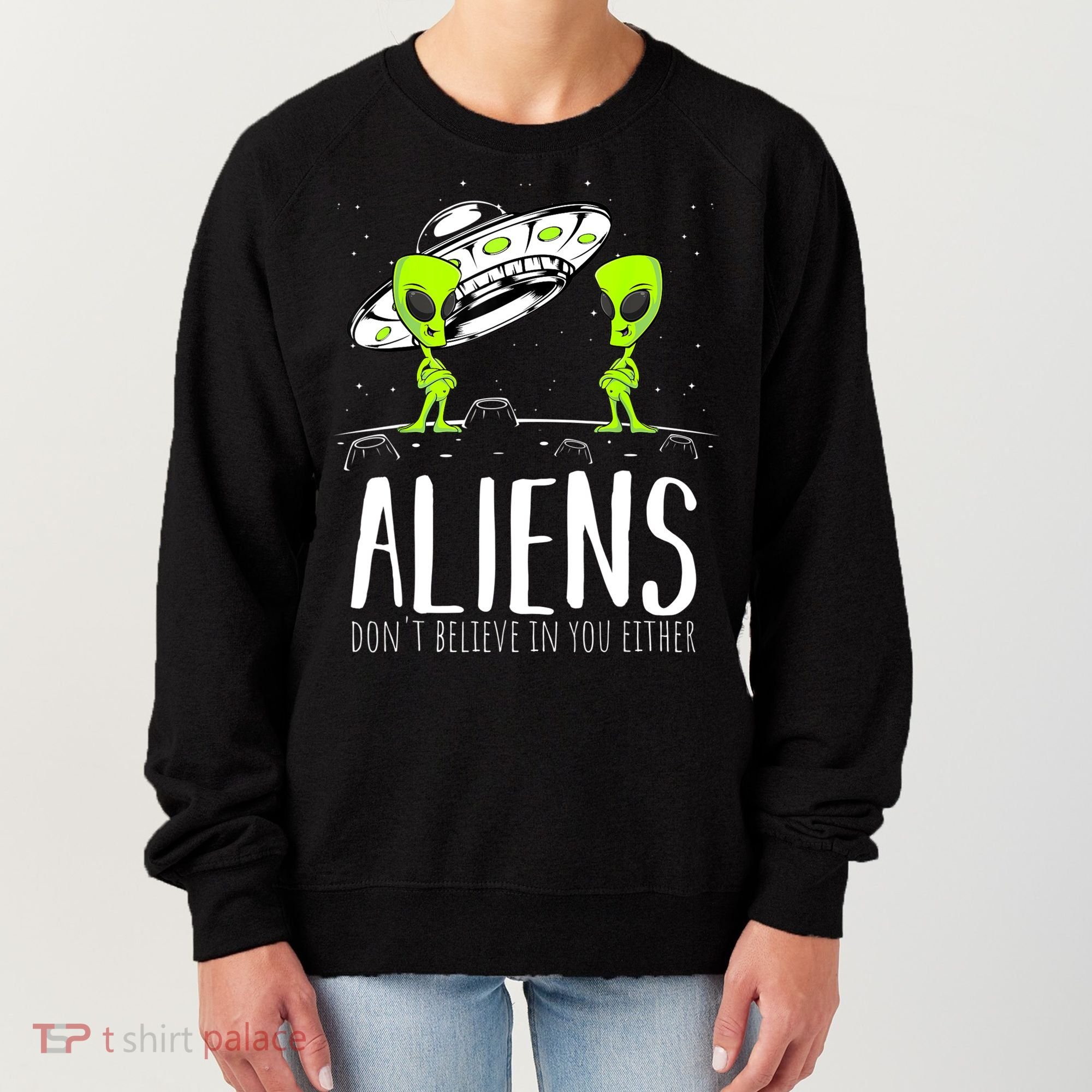 Funny Aliens Space Planets Stars Science Fans Lover Women's Sweatshirt
