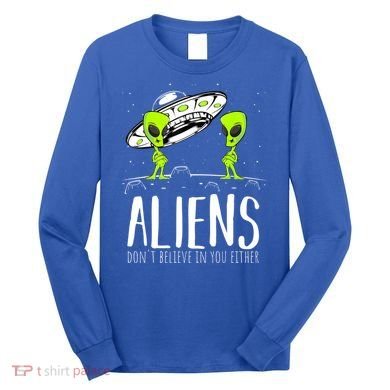 Funny Aliens Space Planets Stars Science Fans Lover Long Sleeve Shirt