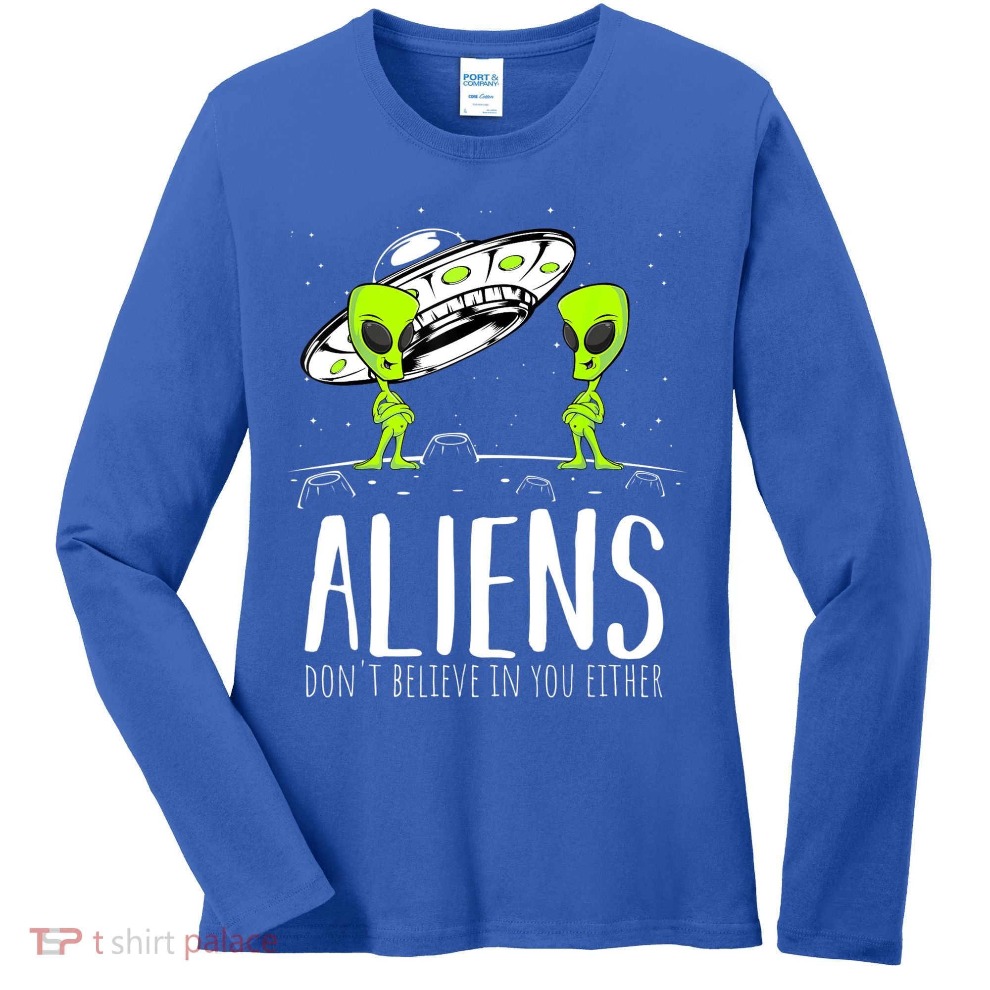 Funny Aliens Space Planets Stars Science Fans Lover Women's Long Sleeve Shirt