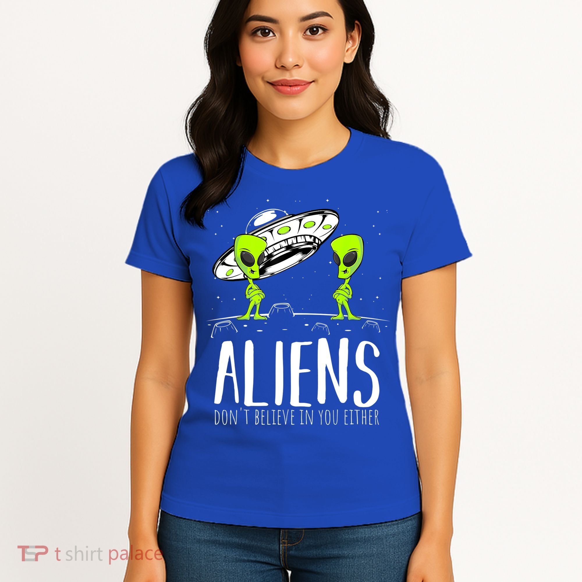 Funny Aliens Space Planets Stars Science Fans Lover Women's T-Shirt