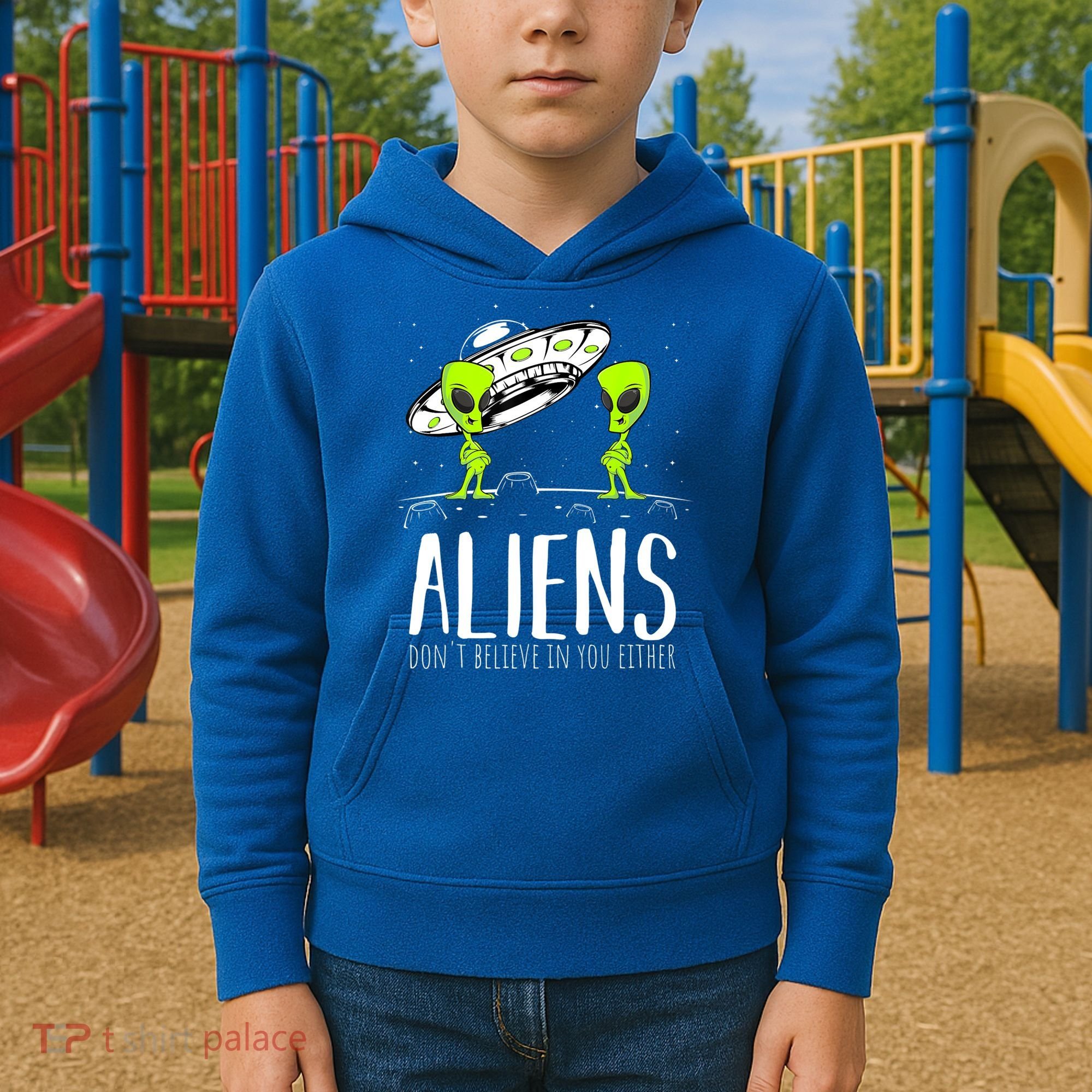 Funny Aliens Space Planets Stars Science Fans Lover Kids Hoodie