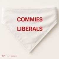 Funny Anti Socialist Communist Pro America Patriotic USA-Made Doggie Bandana thumb 0