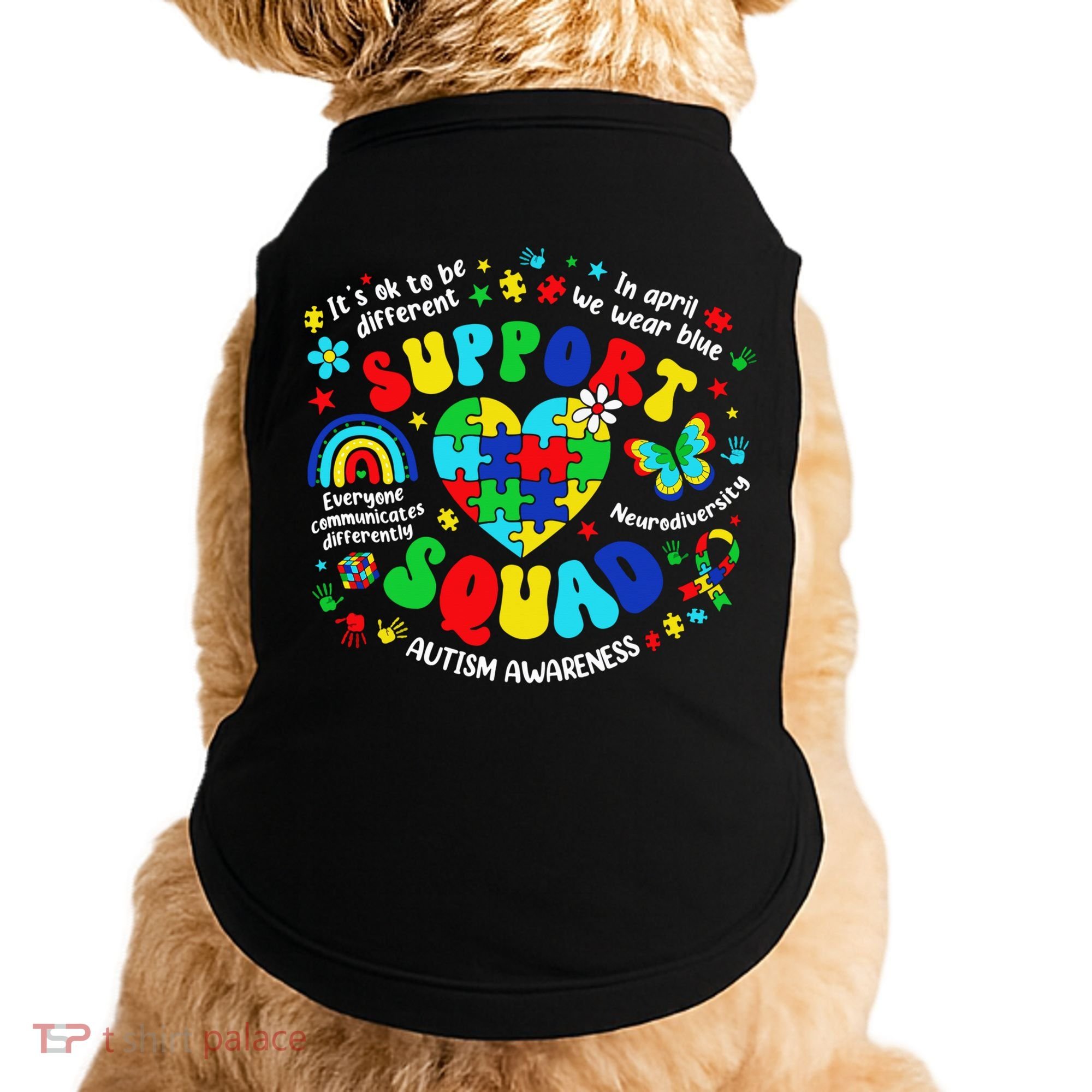 Family Autism Support Squad Autism Awareness Sped Teacher Doggie Tank