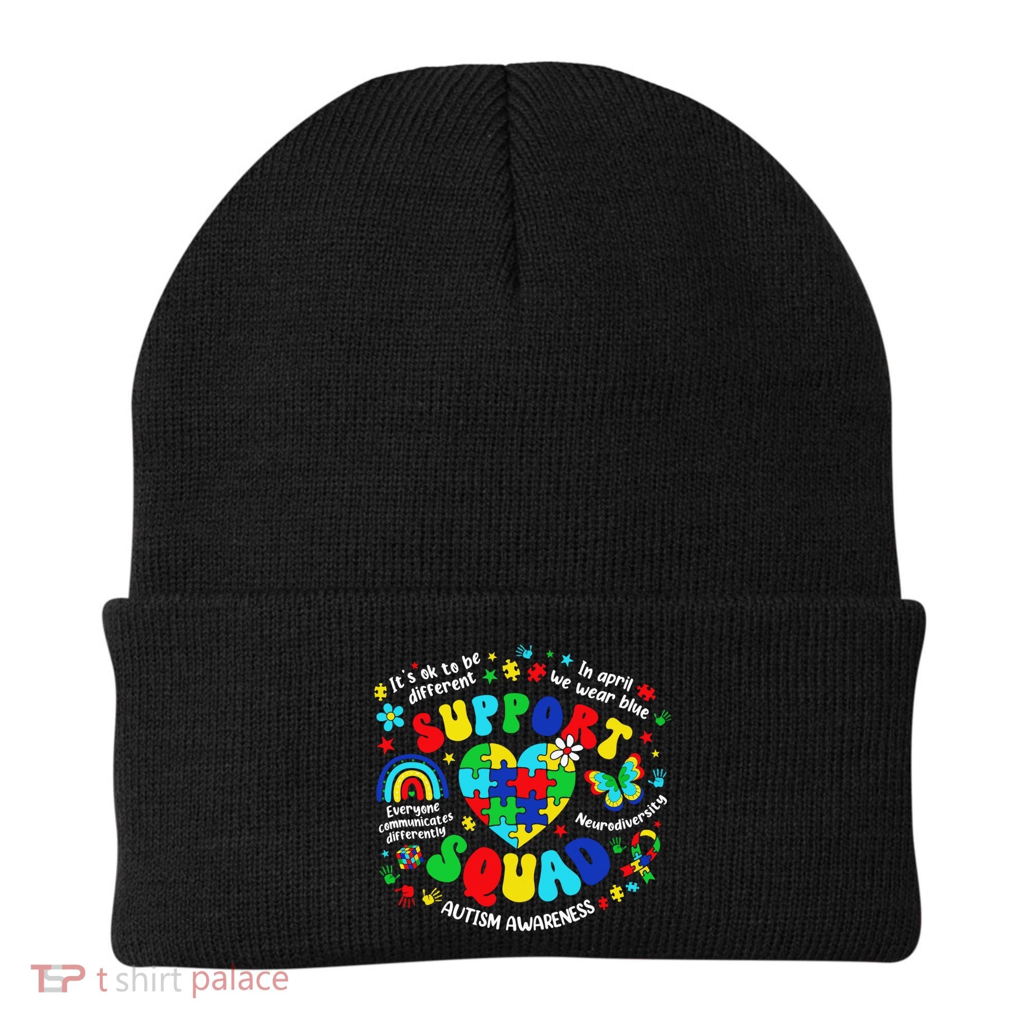 Family Autism Support Squad Autism Awareness Sped Teacher Beanie