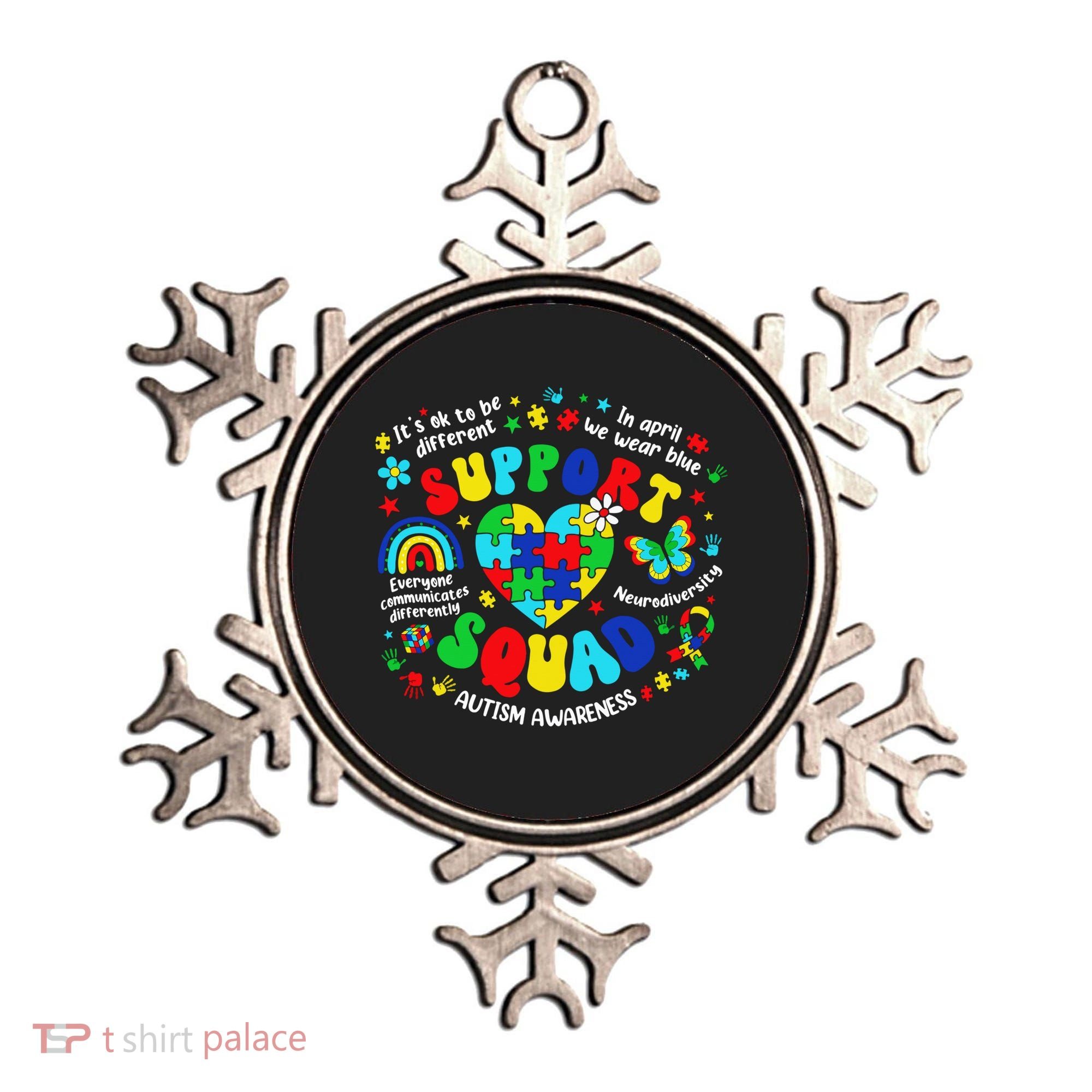 Family Autism Support Squad Autism Awareness Sped Teacher Ornament