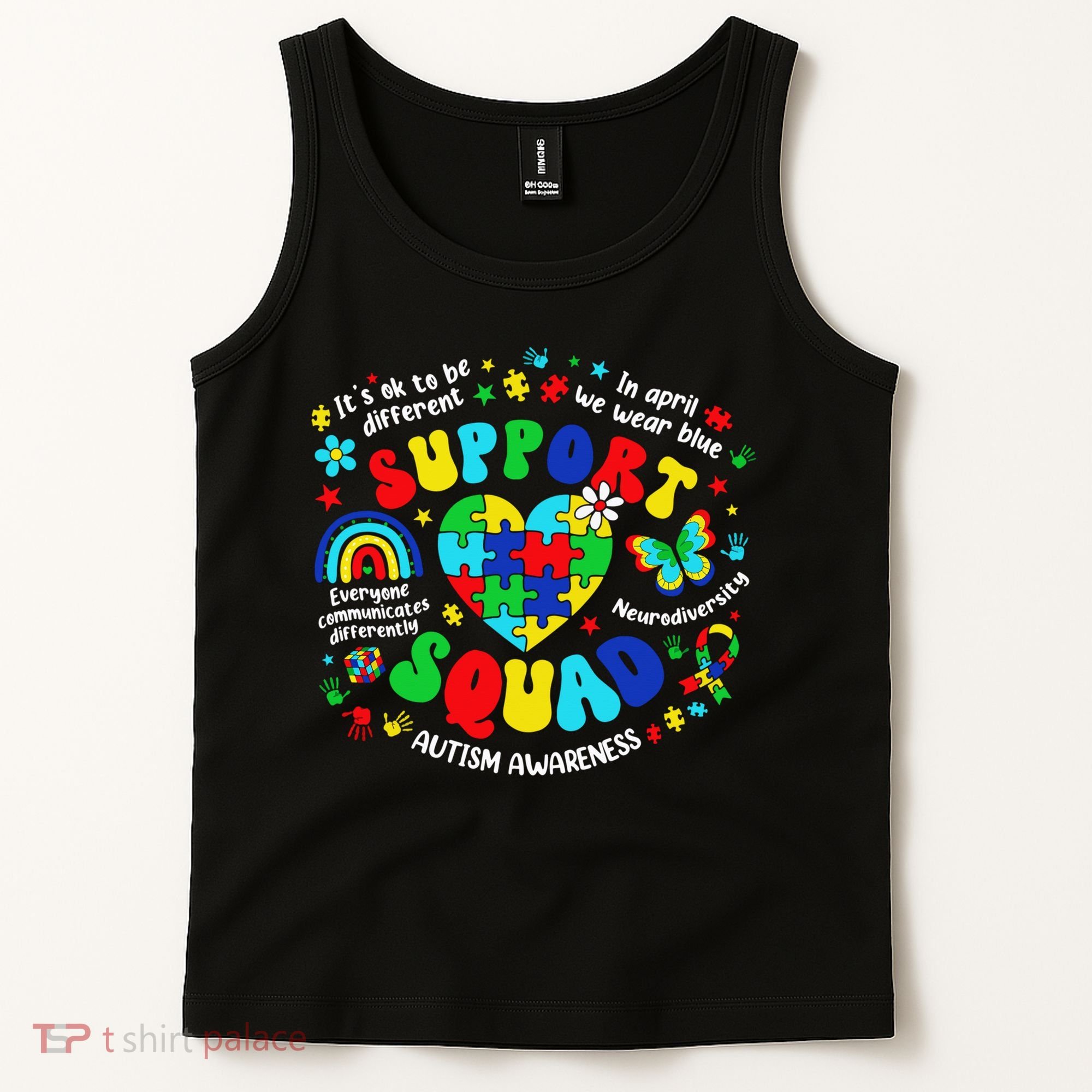 Family Autism Support Squad Autism Awareness Sped Teacher Tank Top