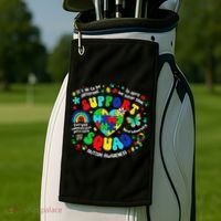 Family Autism Support Squad Autism Awareness Sped Teacher Golf Towel thumb 2