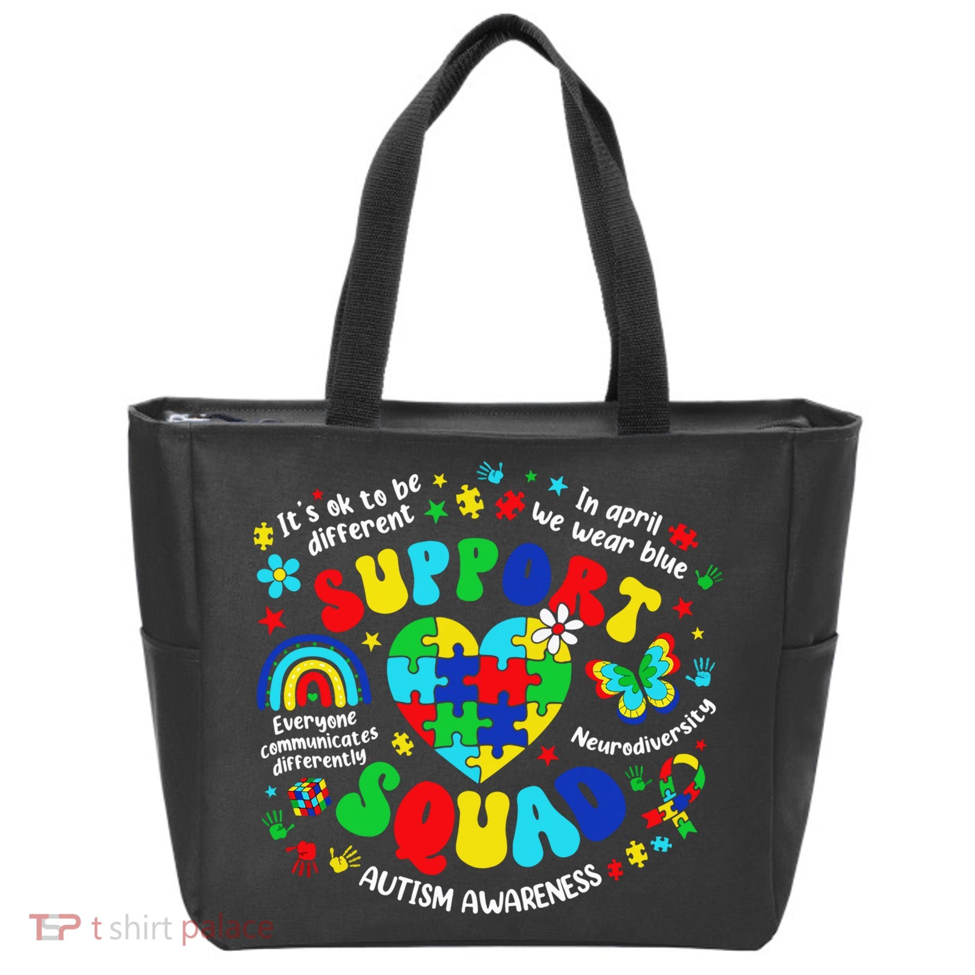 Family Autism Support Squad Autism Awareness Sped Teacher Tote Bag