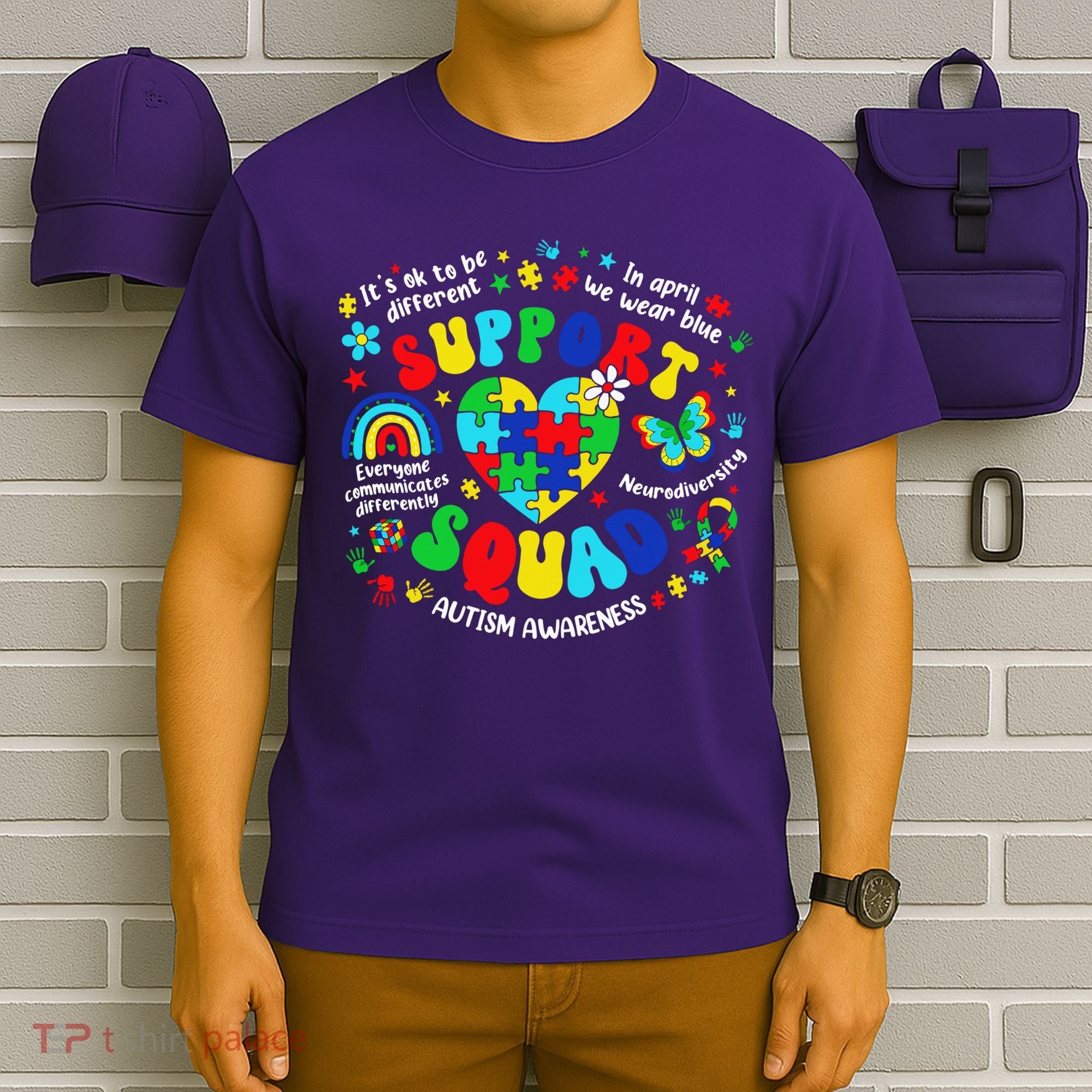 Family Autism Support Squad Autism Awareness Sped Teacher T-Shirt
