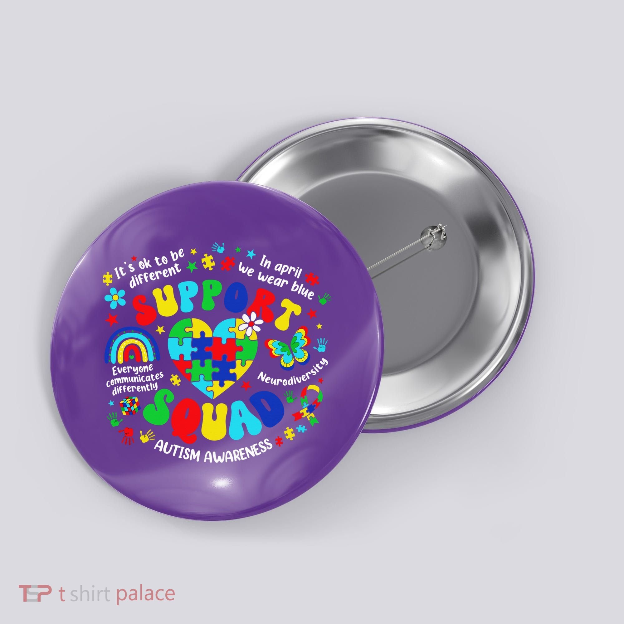 Family Autism Support Squad Autism Awareness Sped Teacher Button