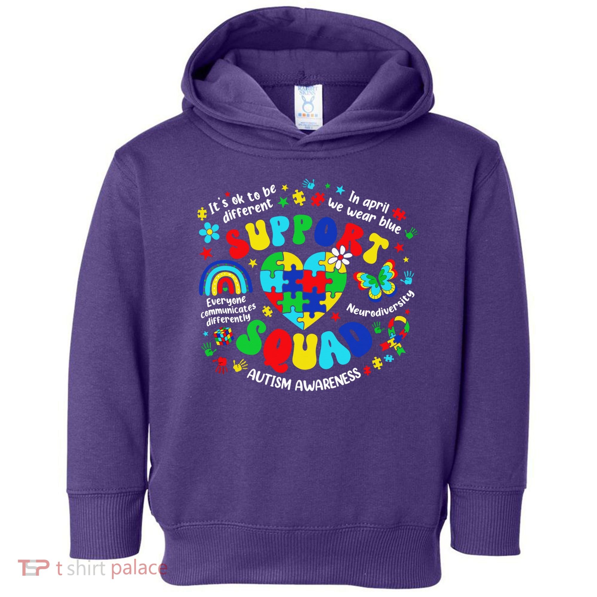 Family Autism Support Squad Autism Awareness Sped Teacher Toddler Hoodie