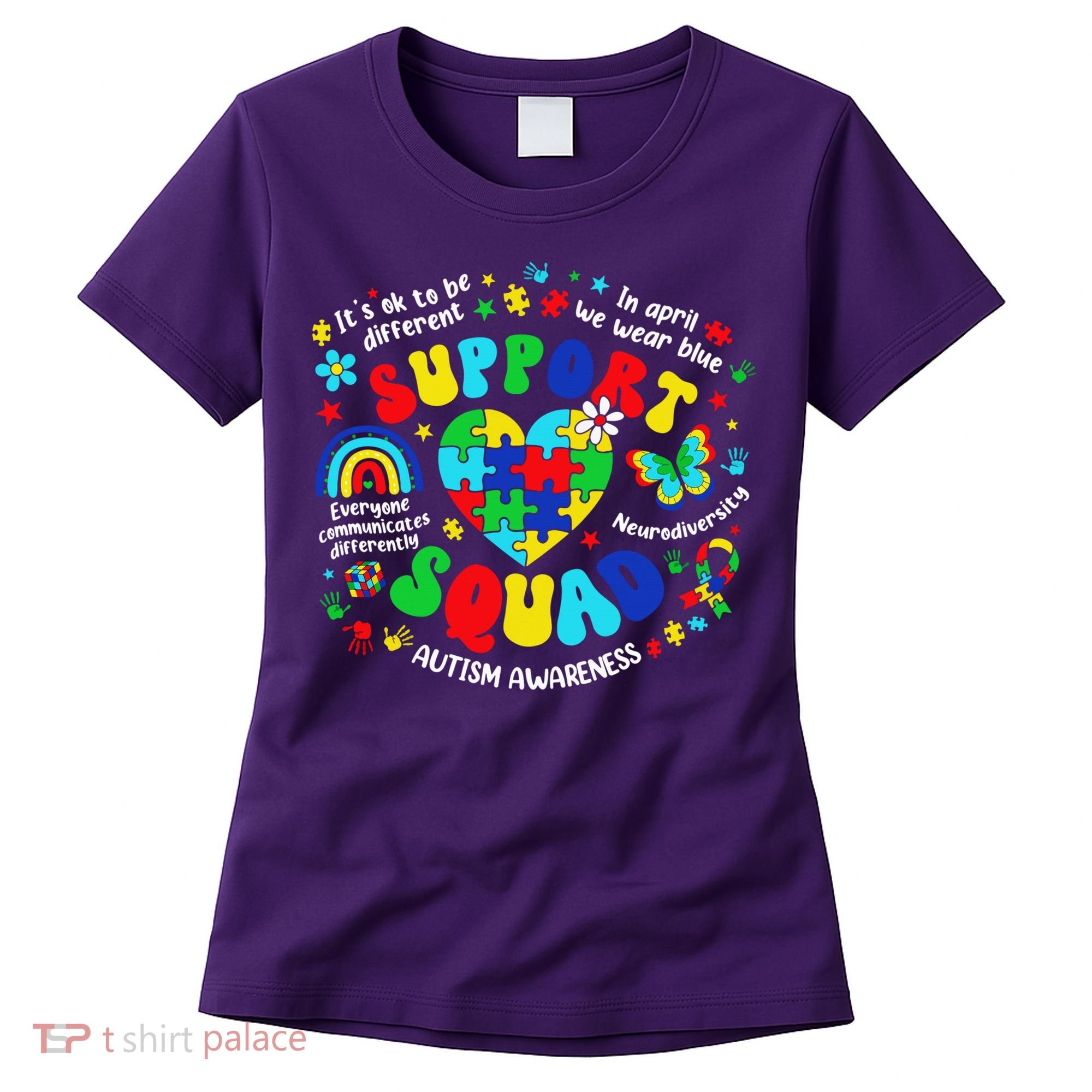Family Autism Support Squad Autism Awareness Sped Teacher Women's T-Shirt