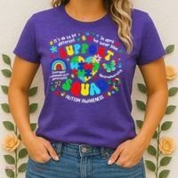 Family Autism Support Squad Autism Awareness Sped Teacher Women's T-Shirt thumb 2