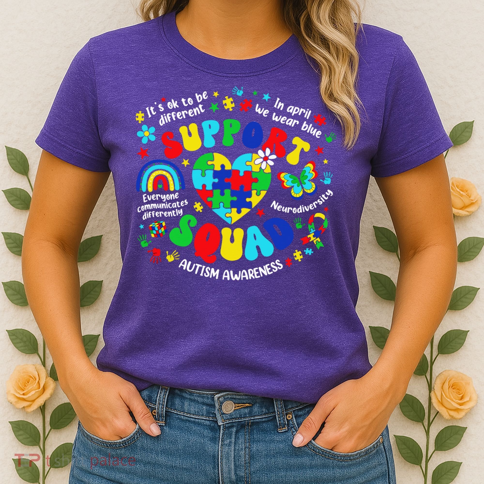 Family Autism Support Squad Autism Awareness Sped Teacher Women's T-Shirt
