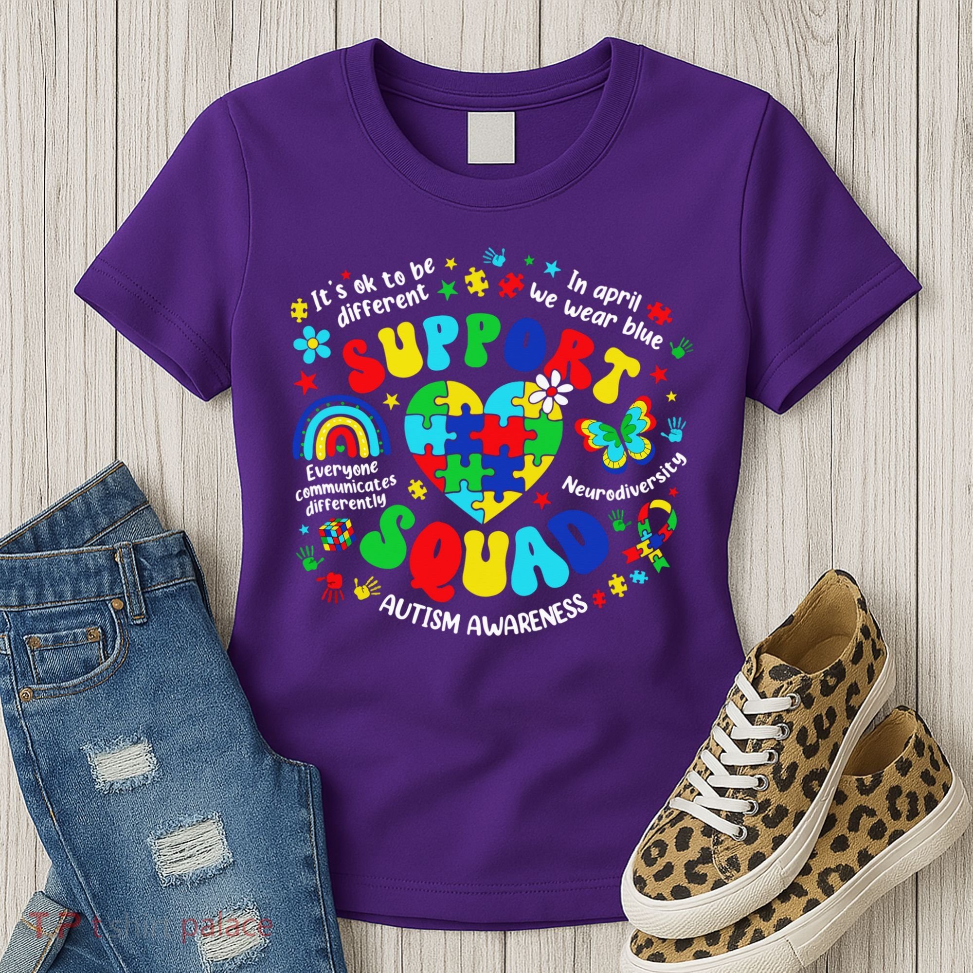 Family Autism Support Squad Autism Awareness Sped Teacher Women's T-Shirt