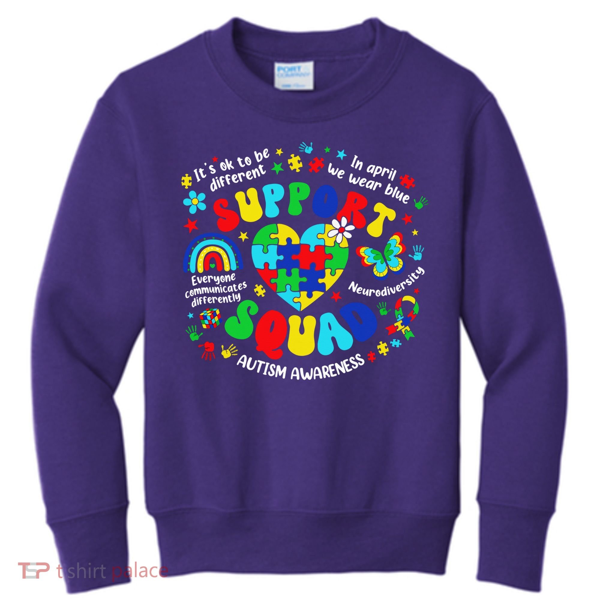 Family Autism Support Squad Autism Awareness Sped Teacher Kids Sweatshirt