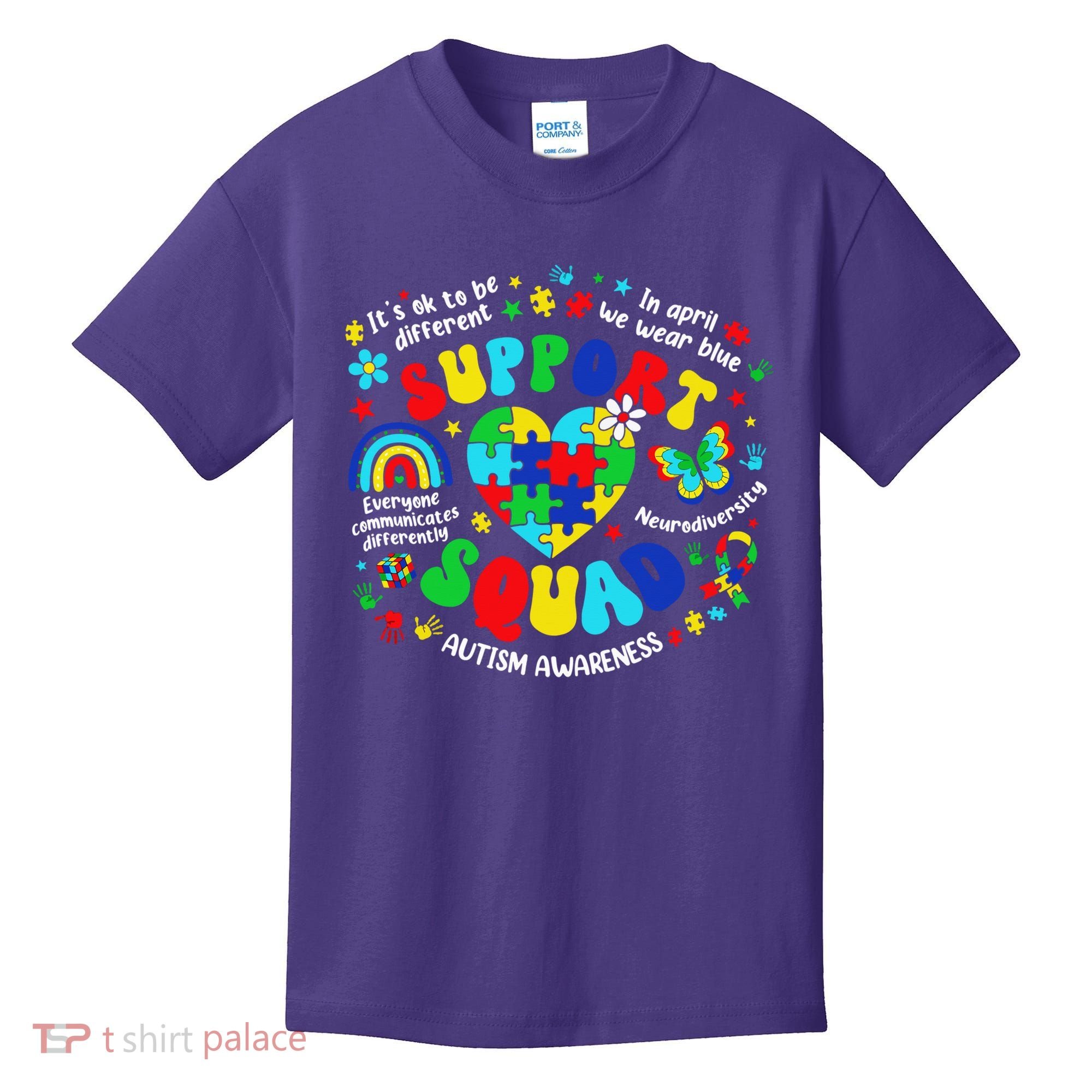 Family Autism Support Squad Autism Awareness Sped Teacher Kids T-Shirt